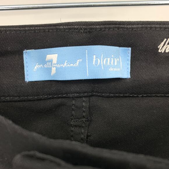 7 For All Mankind b(air) High Waist Ankle Skinny Jeans Womens Sz 28 Black Coated - Picture 6 of 9